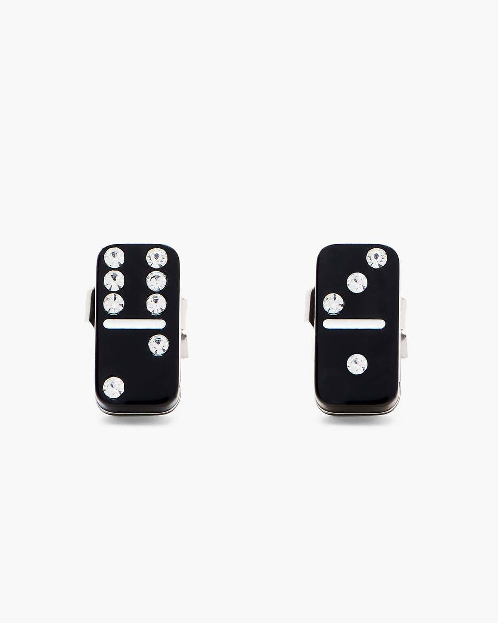 Marc Jacobs The Domino Stud Earrings Silver/Black JEWELRY|NEW ARRIVALS