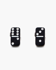 Marc Jacobs The Domino Stud Earrings Silver/Black JEWELRY|NEW ARRIVALS