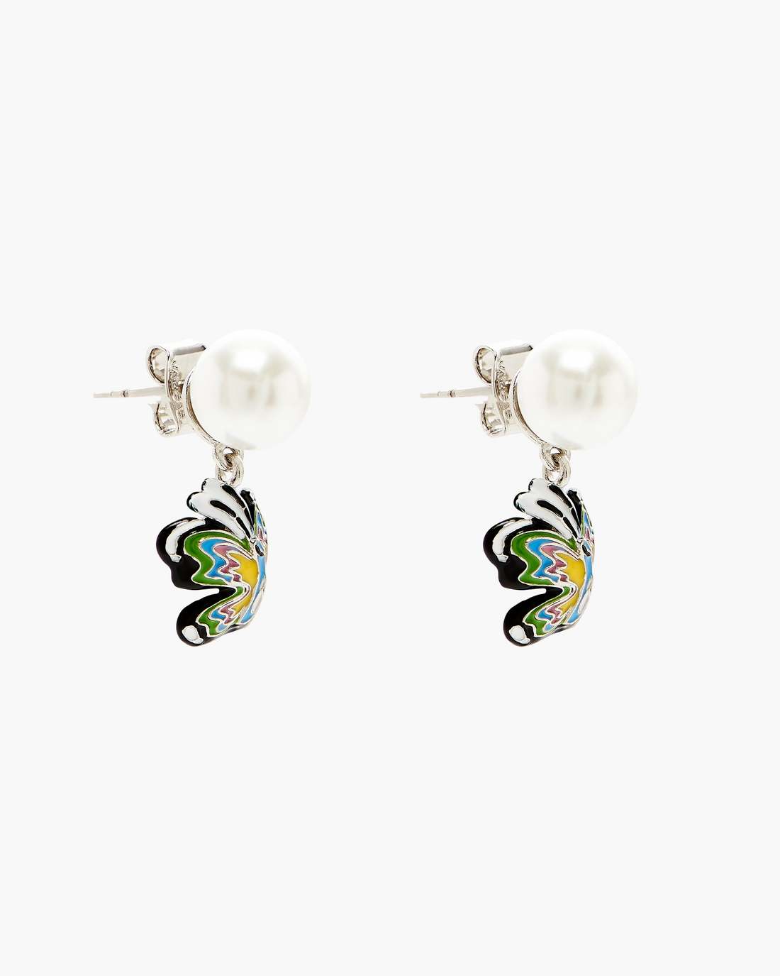 Marc Jacobs Hattie Stewart X Marc Jacobs Butterfly Pearl Earrings Silver/Multi JEWELRY