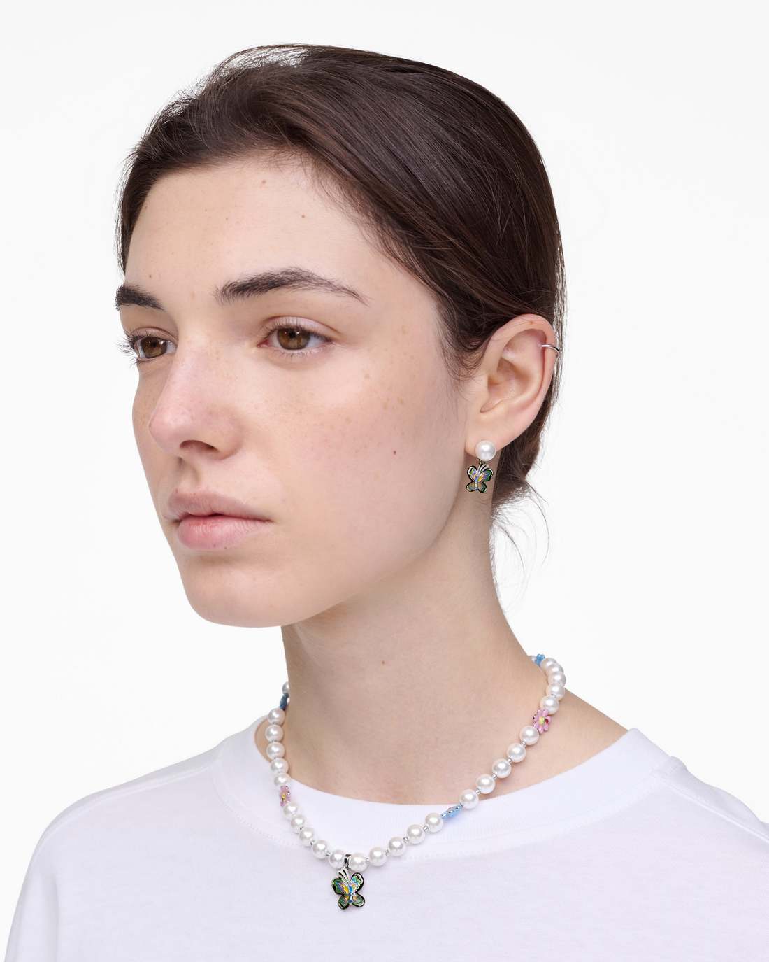 Marc Jacobs Hattie Stewart X Marc Jacobs Butterfly Pearl Earrings Silver/Multi JEWELRY