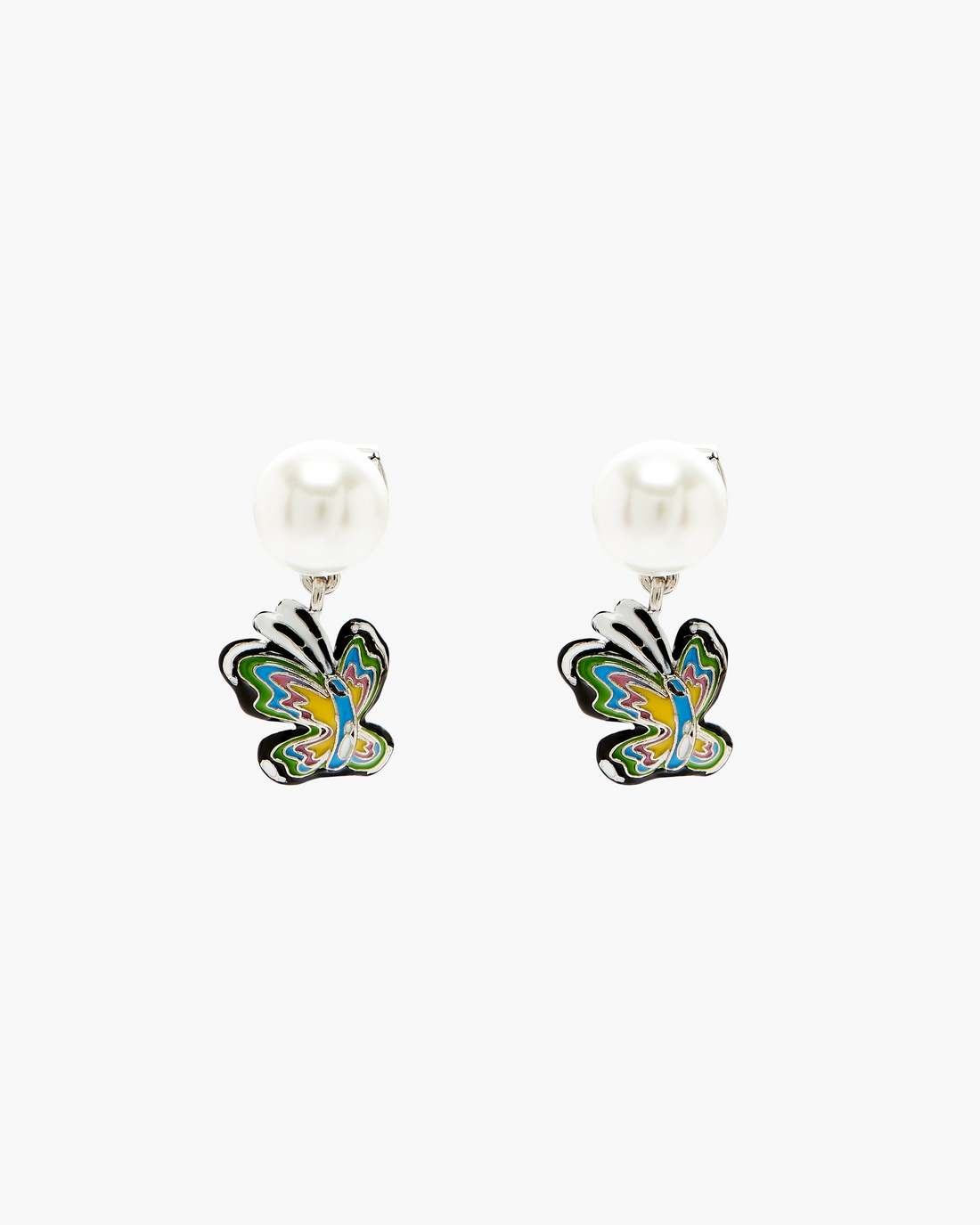 Marc Jacobs Hattie Stewart X Marc Jacobs Butterfly Pearl Earrings Silver/Multi JEWELRY