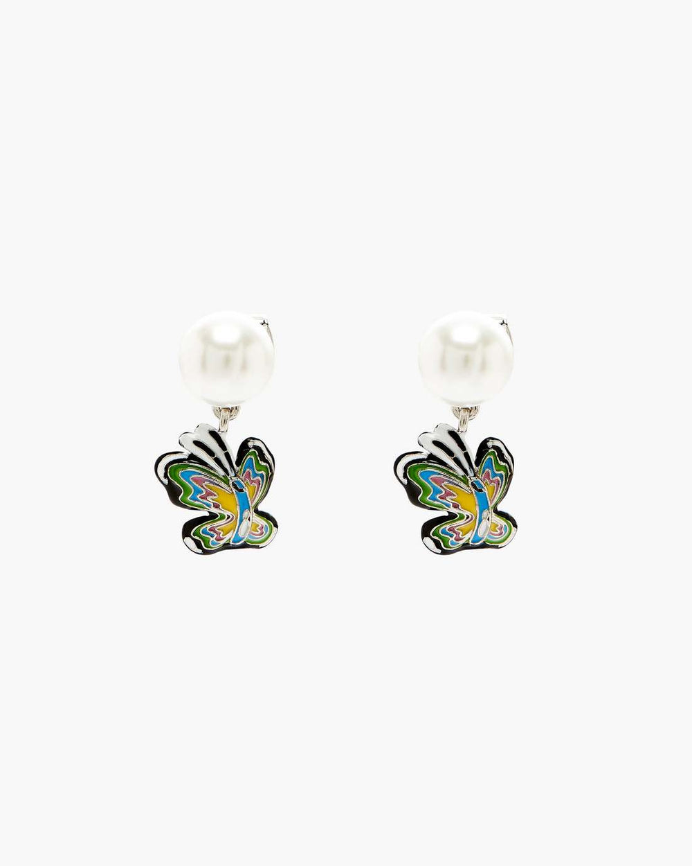 Marc Jacobs Hattie Stewart X Marc Jacobs Butterfly Pearl Earrings Silver/Multi JEWELRY