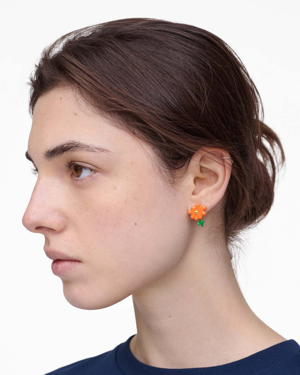 Marc Jacobs David Shrigley X Marc Jacobs Joy Flower Stud Earrings Silver/Orange JEWELRY