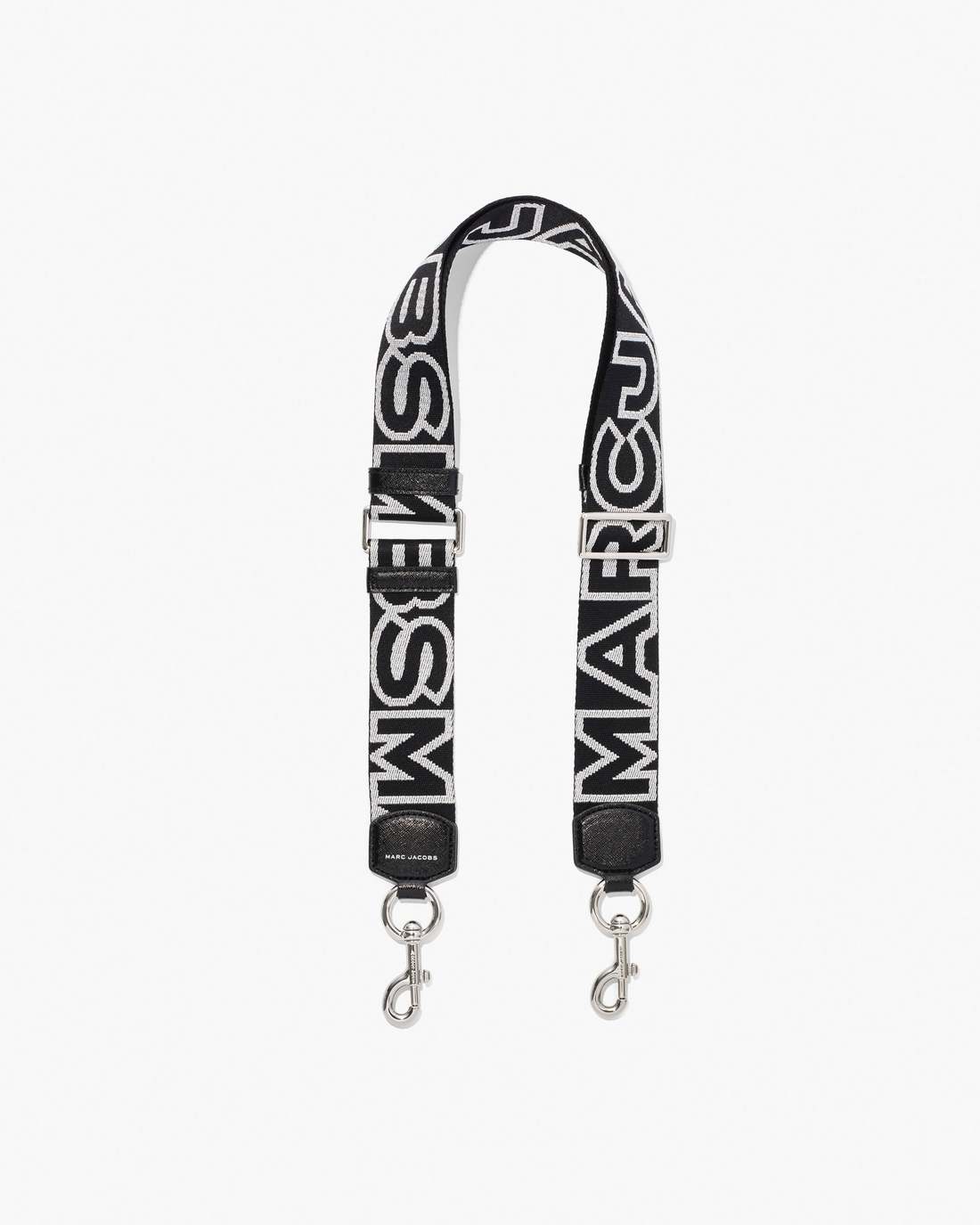 Marc Jacobs The Outline Logo Webbing Strap Black/Silver ACCESSORIES