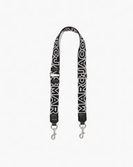 Marc Jacobs The Thin Outline Logo Webbing Strap Black/Silver ACCESSORIES