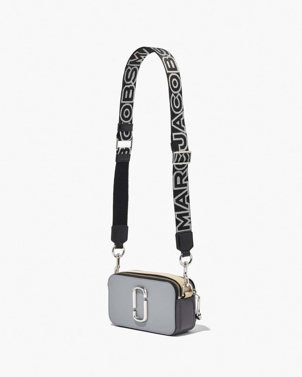 Marc Jacobs The Thin Outline Logo Webbing Strap Black/Silver ACCESSORIES