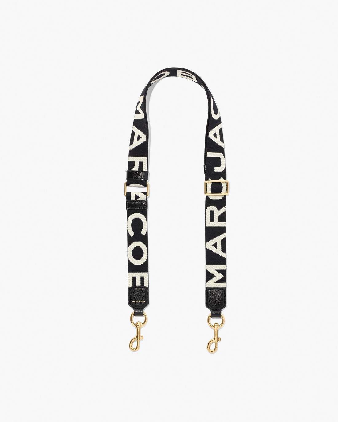 Marc Jacobs The Thin Logo Webbing Strap Black/White ACCESSORIES