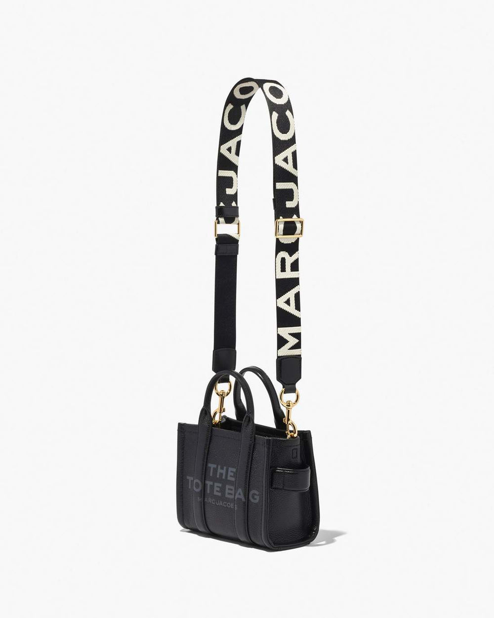 Marc Jacobs The Thin Logo Webbing Strap Black/White ACCESSORIES