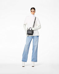 Marc Jacobs The Thin Logo Webbing Strap Black/White ACCESSORIES