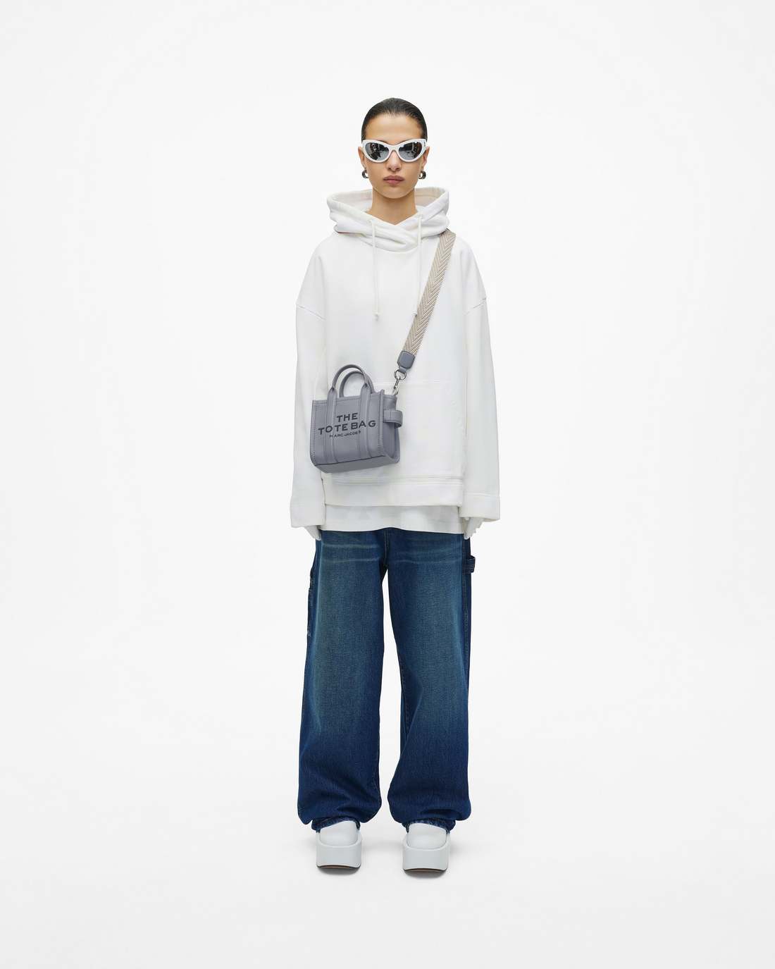 Marc Jacobs The Thin Arrow Webbing Strap Wolf Grey Multi ACCESSORIES