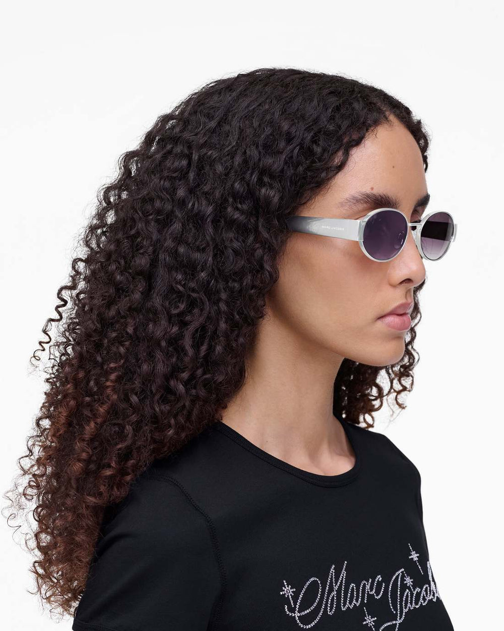 Marc Jacobs The Classic Logo Round Sunglasses Silver ACCESSORIES
