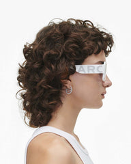 Marc Jacobs The Bold Logo Square Mirrored Sunglasses White/Grey ACCESSORIES