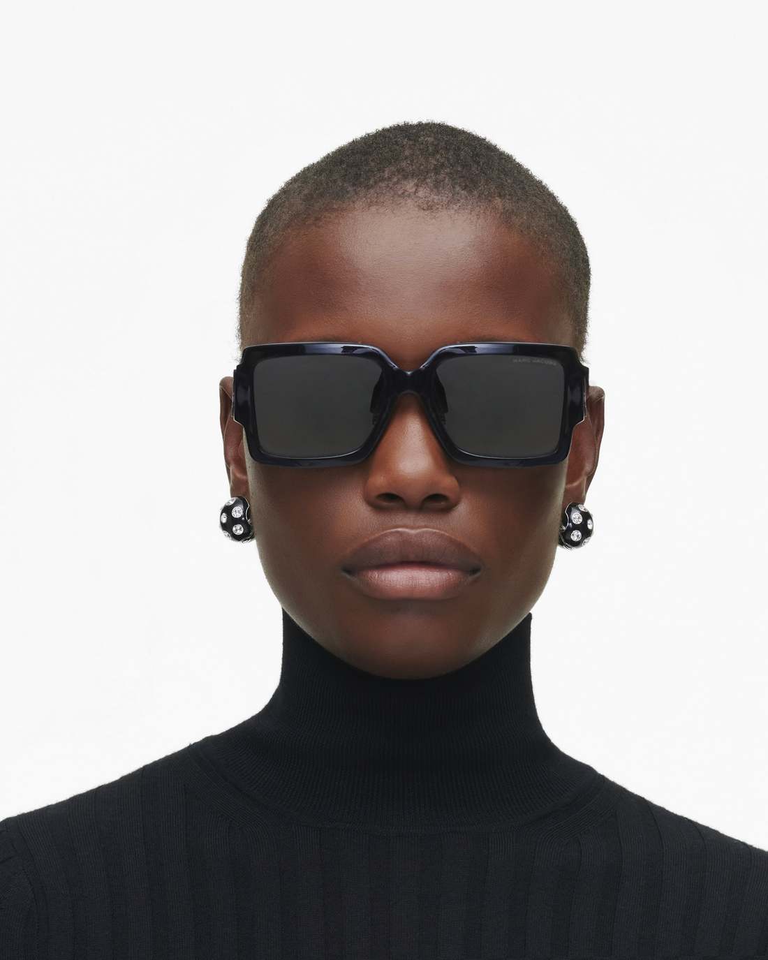 Marc Jacobs The Bold Logo Square Sunglasses Black/White ACCESSORIES