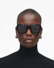 Marc Jacobs The Bold Logo Square Sunglasses Black/White ACCESSORIES
