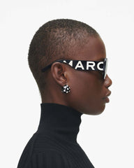 Marc Jacobs The Bold Logo Square Sunglasses Black/White ACCESSORIES