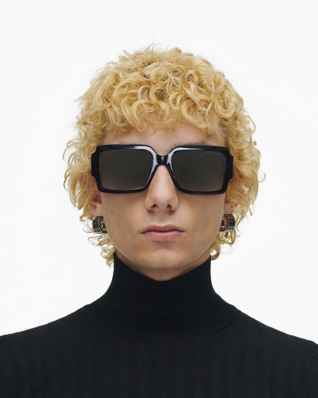 Marc Jacobs The Bold Logo Square Sunglasses Black/White ACCESSORIES