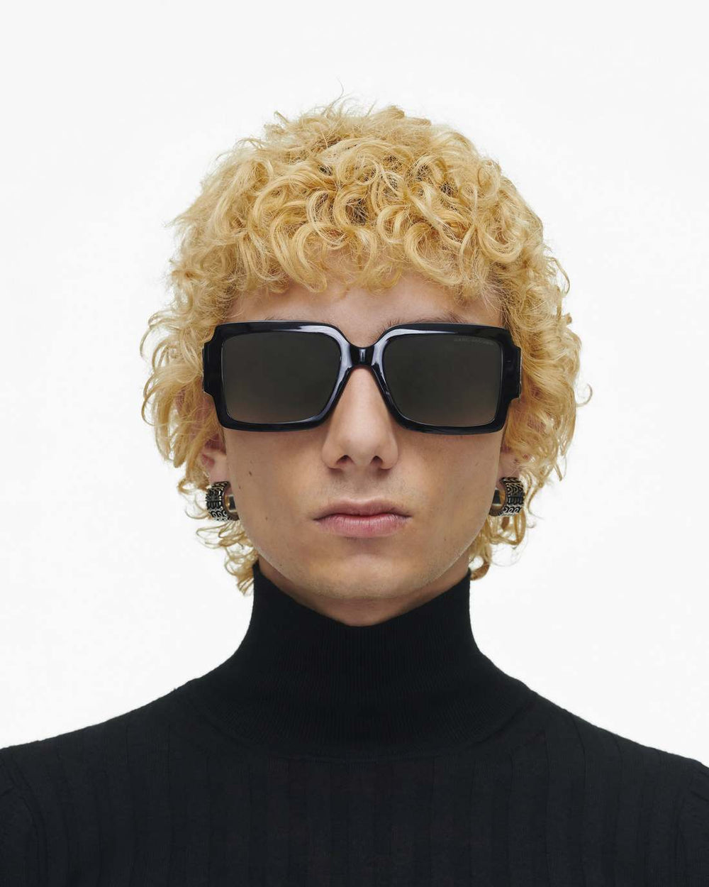 Marc Jacobs The Bold Logo Square Sunglasses Black/White ACCESSORIES