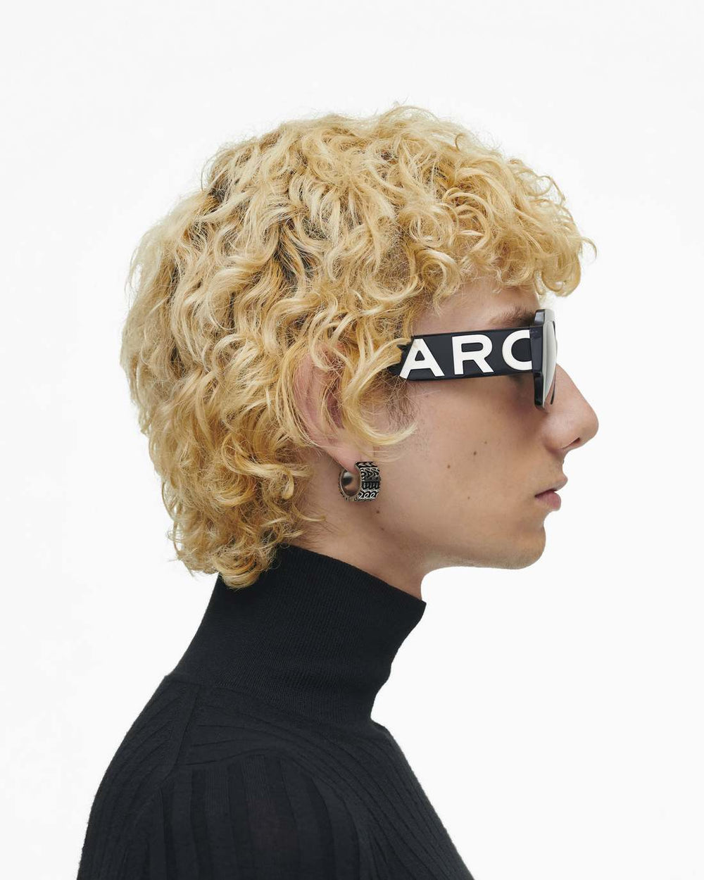 Marc Jacobs The Bold Logo Square Sunglasses Black/White ACCESSORIES
