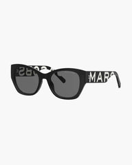 Marc Jacobs The Bold Logo Square Cat Eye Sunglasses Black/White ACCESSORIES