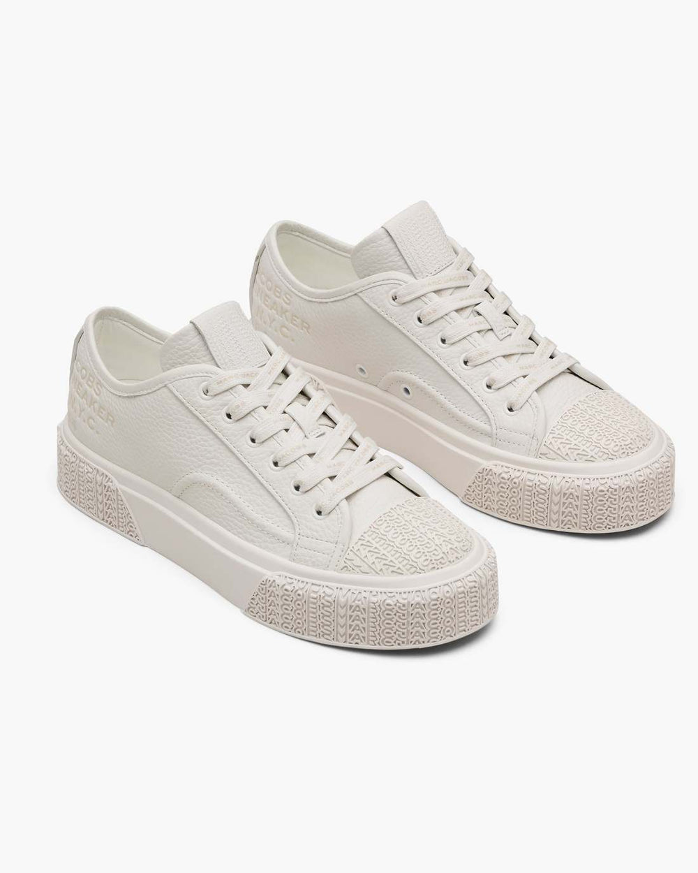 Marc Jacobs The Leather Sneaker Cotton White SHOES