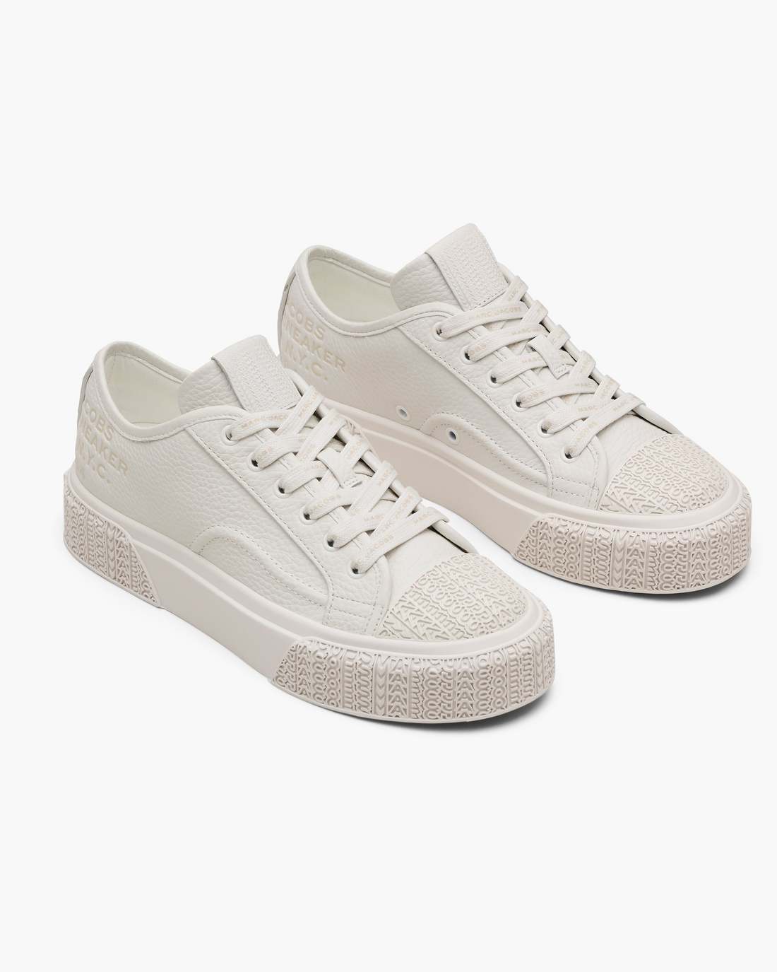 Marc Jacobs The Leather Sneaker Cotton White SHOES