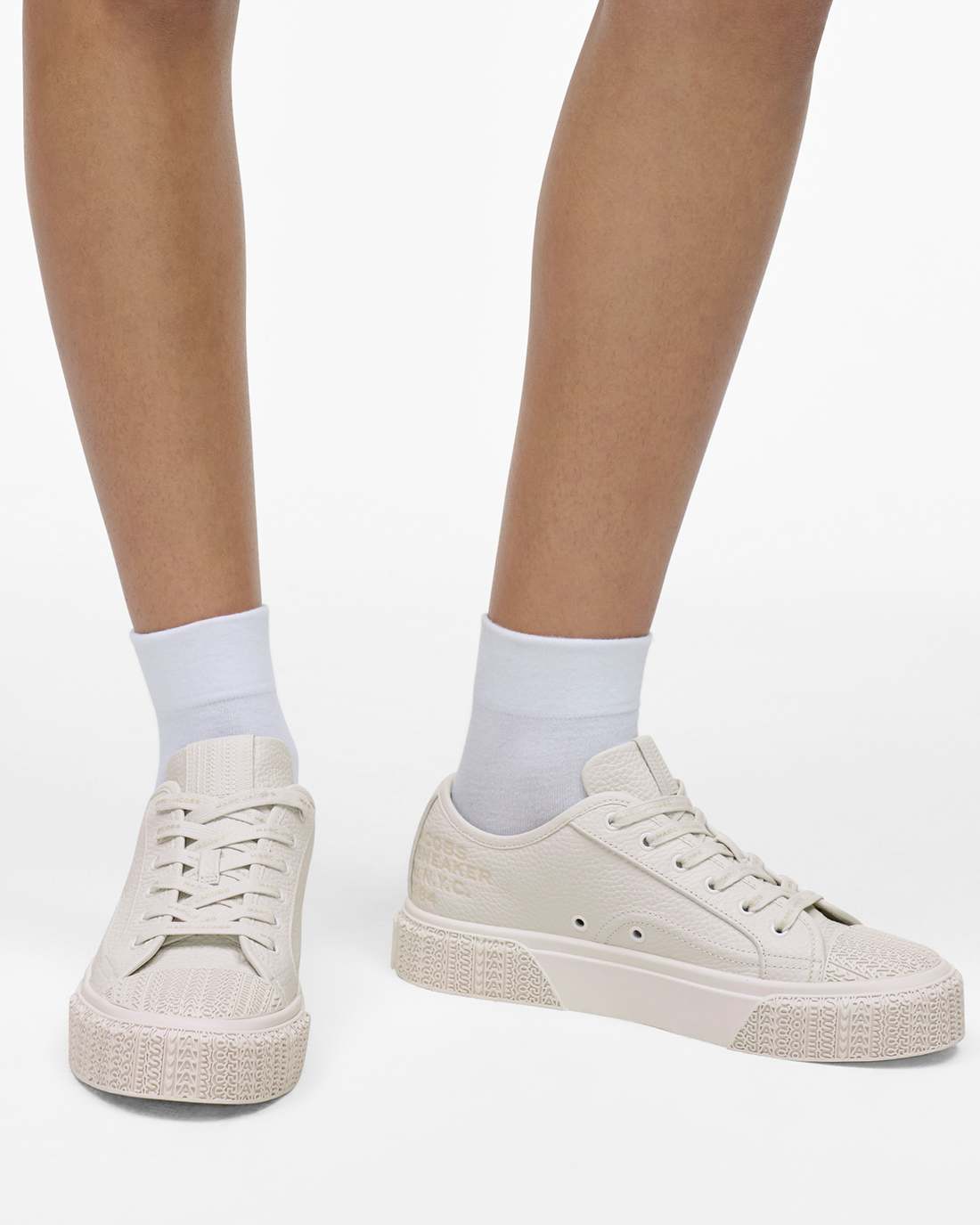 Marc Jacobs The Leather Sneaker Cotton White SHOES