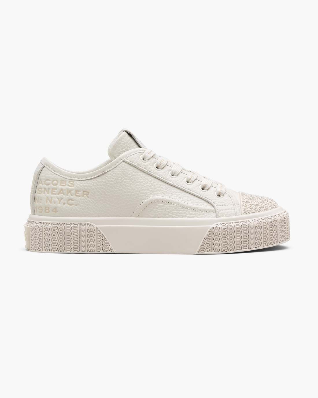Marc Jacobs The Leather Sneaker Cotton White SHOES