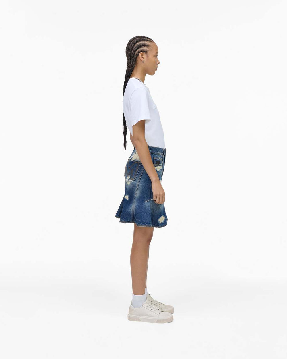 Marc Jacobs The Leather Sneaker Cotton White SHOES
