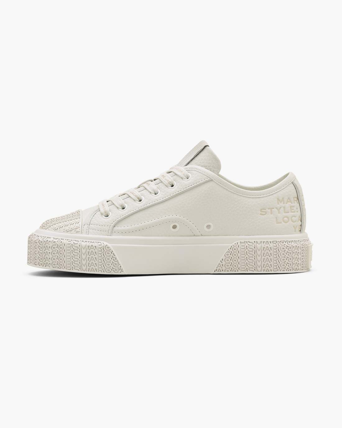 Marc Jacobs The Leather Sneaker Cotton White SHOES