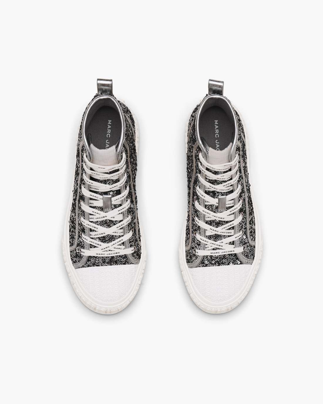 Marc Jacobs The Sequin High Top Sneaker Silver SHOES|NEW ARRIVALS
