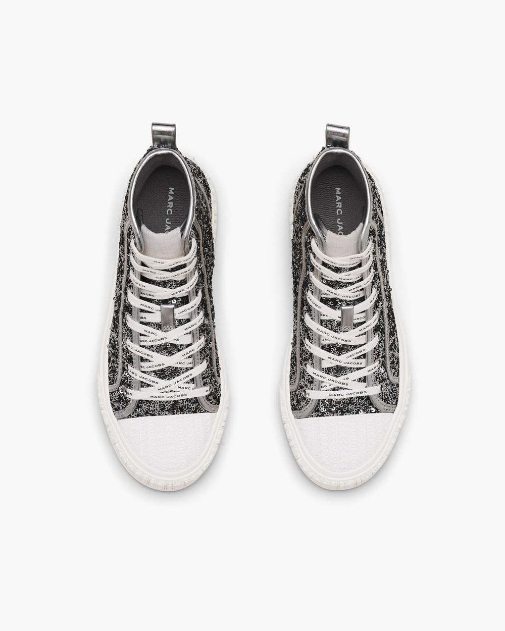 Marc Jacobs The Sequin High Top Sneaker Silver SHOES|NEW ARRIVALS