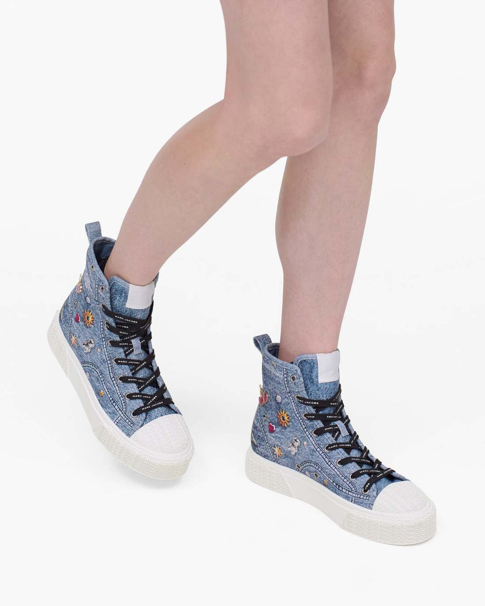 Marc Jacobs The Trinket Charm High Top Sneaker Medium Wash Multi SHOES|NEW ARRIVALS