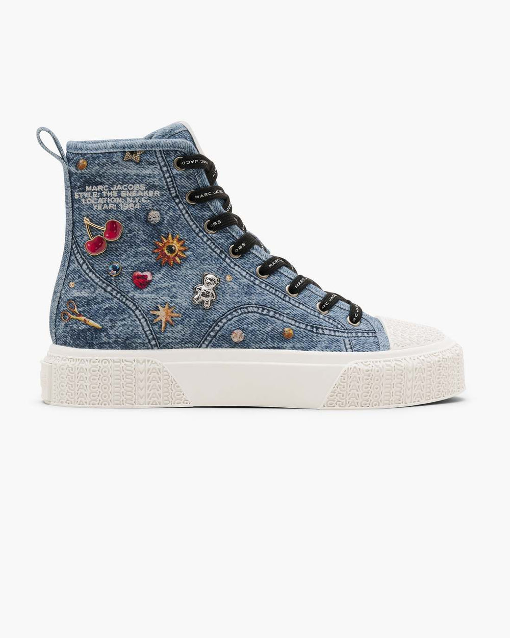 Marc Jacobs The Trinket Charm High Top Sneaker Medium Wash Multi SHOES|NEW ARRIVALS