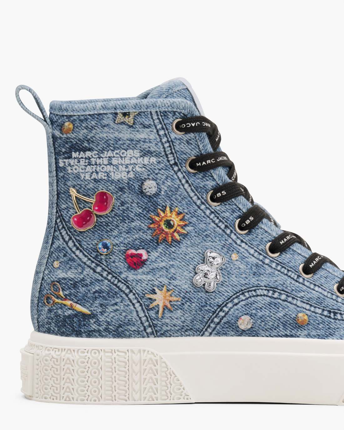 Marc Jacobs The Trinket Charm High Top Sneaker Medium Wash Multi SHOES|NEW ARRIVALS