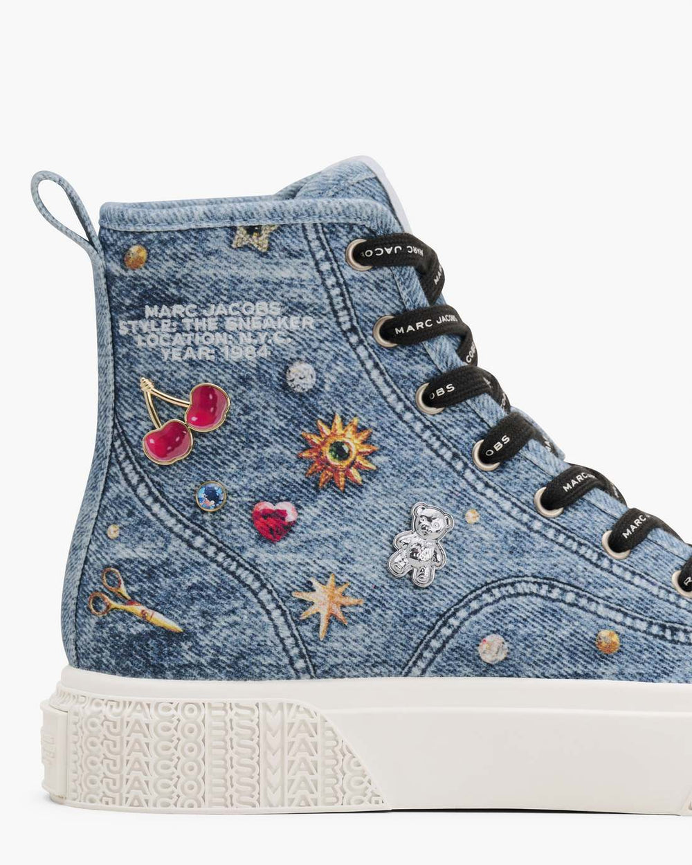 Marc Jacobs The Trinket Charm High Top Sneaker Medium Wash Multi SHOES|NEW ARRIVALS