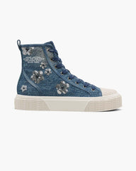 Marc Jacobs The Sequin Daisy Denim High Top Sneaker Vintage Indigo SHOES