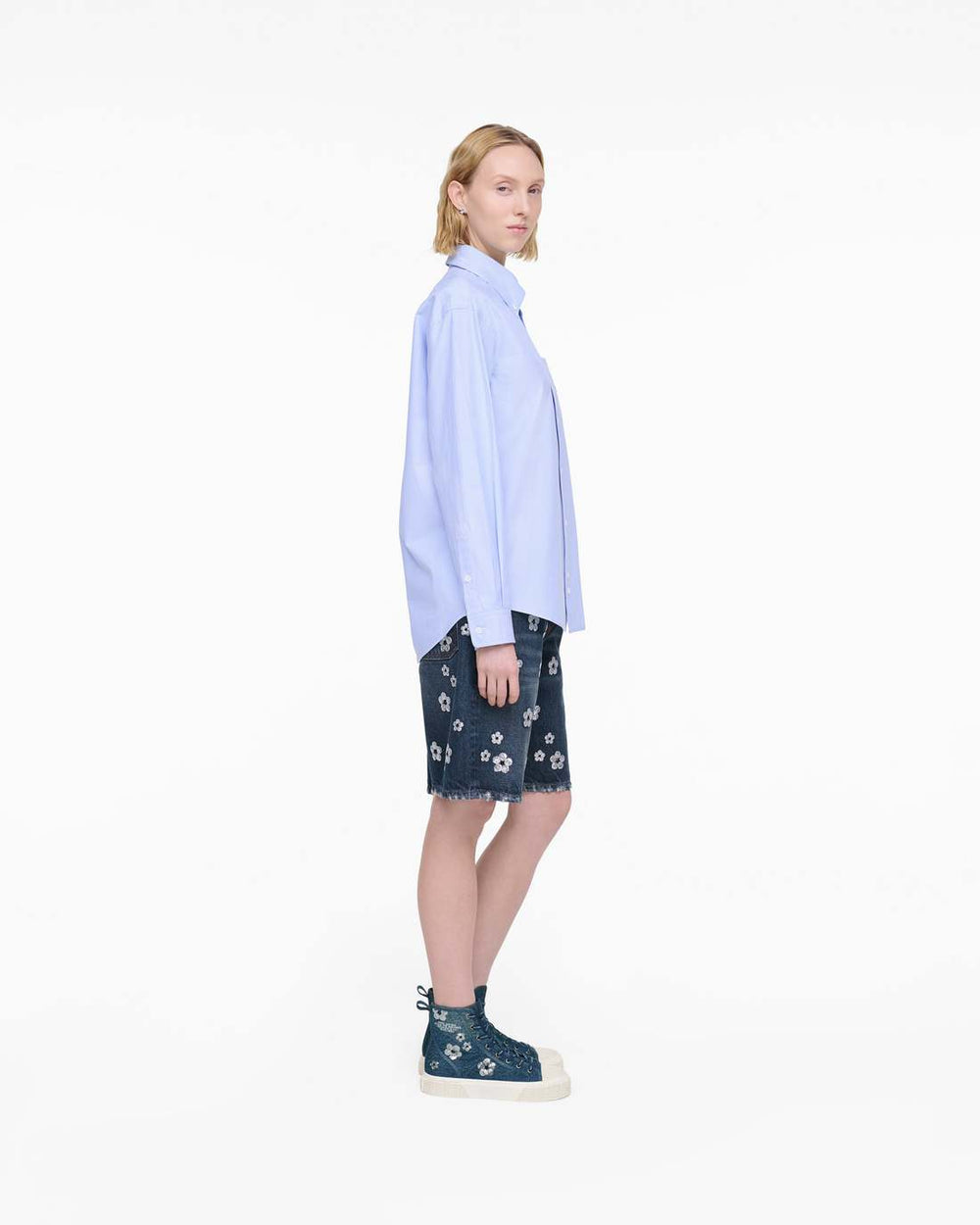 Marc Jacobs The Sequin Daisy Denim High Top Sneaker Vintage Indigo SHOES