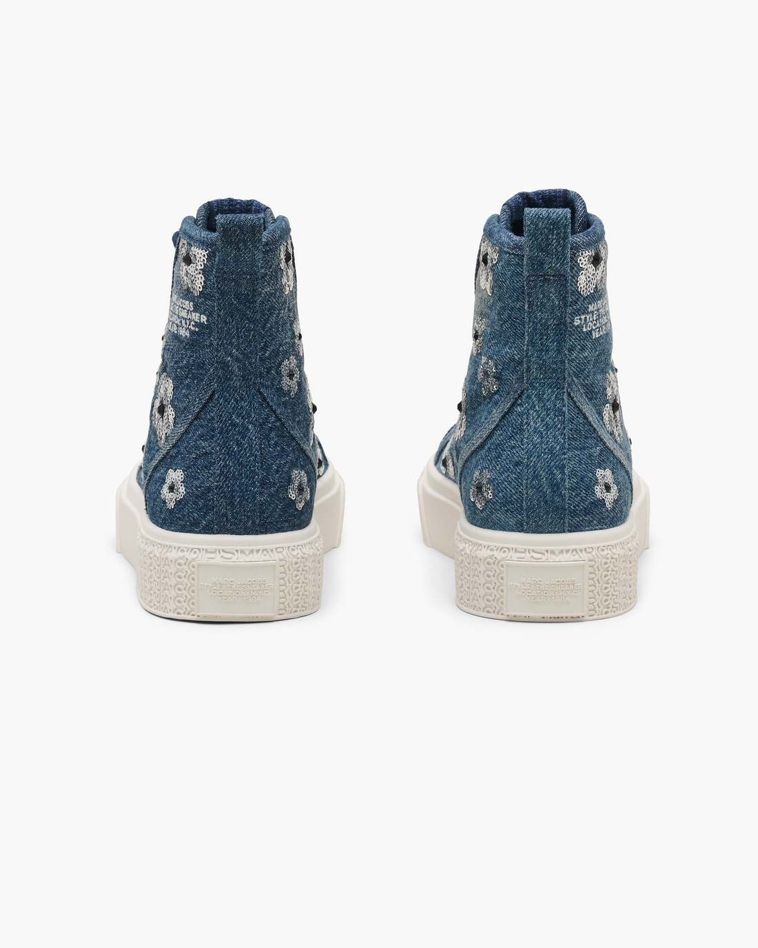 Marc Jacobs The Sequin Daisy Denim High Top Sneaker Vintage Indigo SHOES