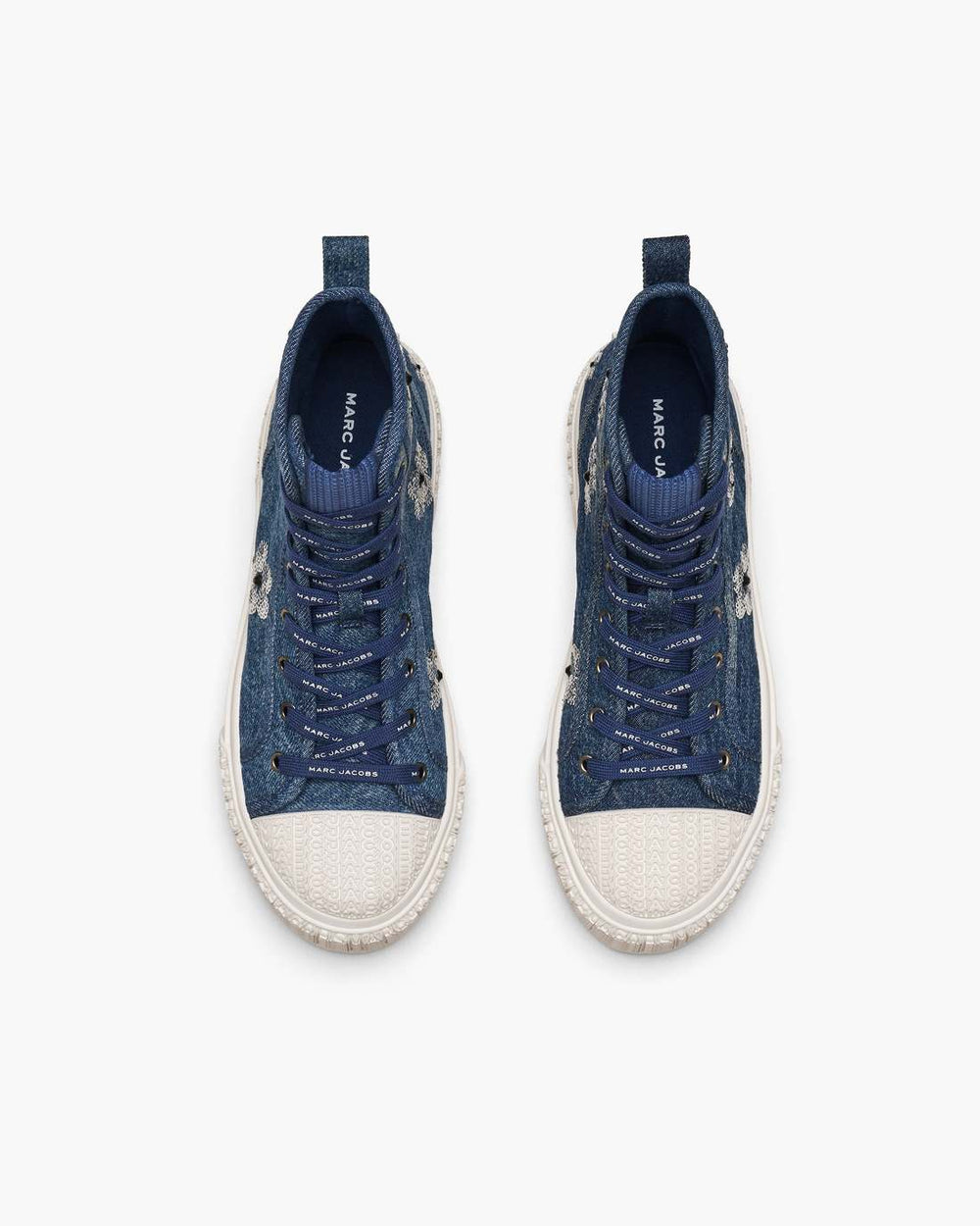 Marc Jacobs The Sequin Daisy Denim High Top Sneaker Vintage Indigo SHOES