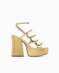 Marc Jacobs The Metallic Leather Kiki Platform Sandal Gold SHOES