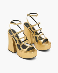 Marc Jacobs The Metallic Leather Kiki Platform Sandal Gold SHOES