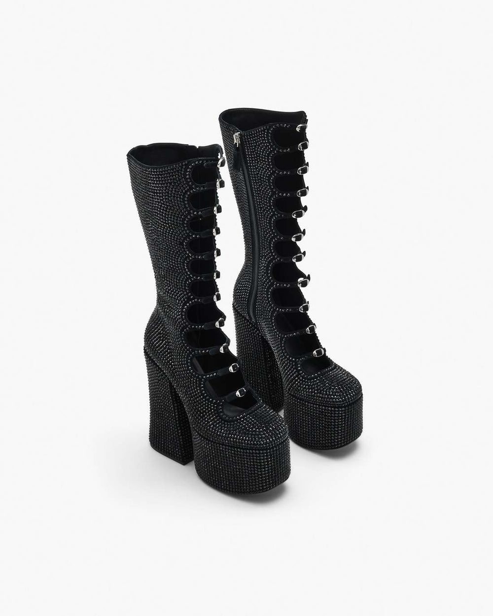 Marc Jacobs The Rhinestone Kiki Knee-High Boot Black/Black SHOES