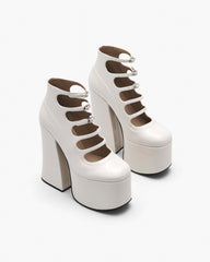 Marc Jacobs The Patent Leather Kiki Ankle Boot White SHOES