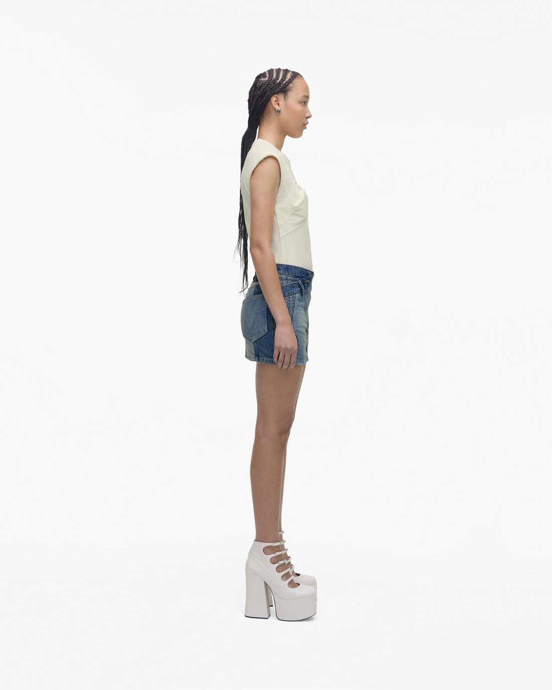 Marc Jacobs The Patent Leather Kiki Ankle Boot White SHOES