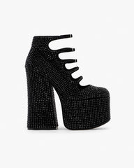 Marc Jacobs The Rhinestone Kiki Ankle Boot Black/Black SHOES