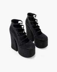 Marc Jacobs The Rhinestone Kiki Ankle Boot Black/Black SHOES