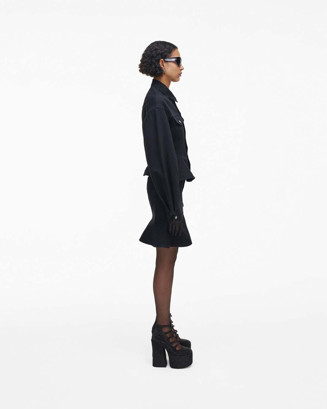 Marc Jacobs The Rhinestone Kiki Ankle Boot Black/Black SHOES