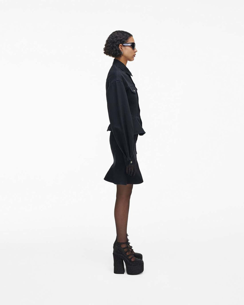 Marc Jacobs The Rhinestone Kiki Ankle Boot Black/Black SHOES