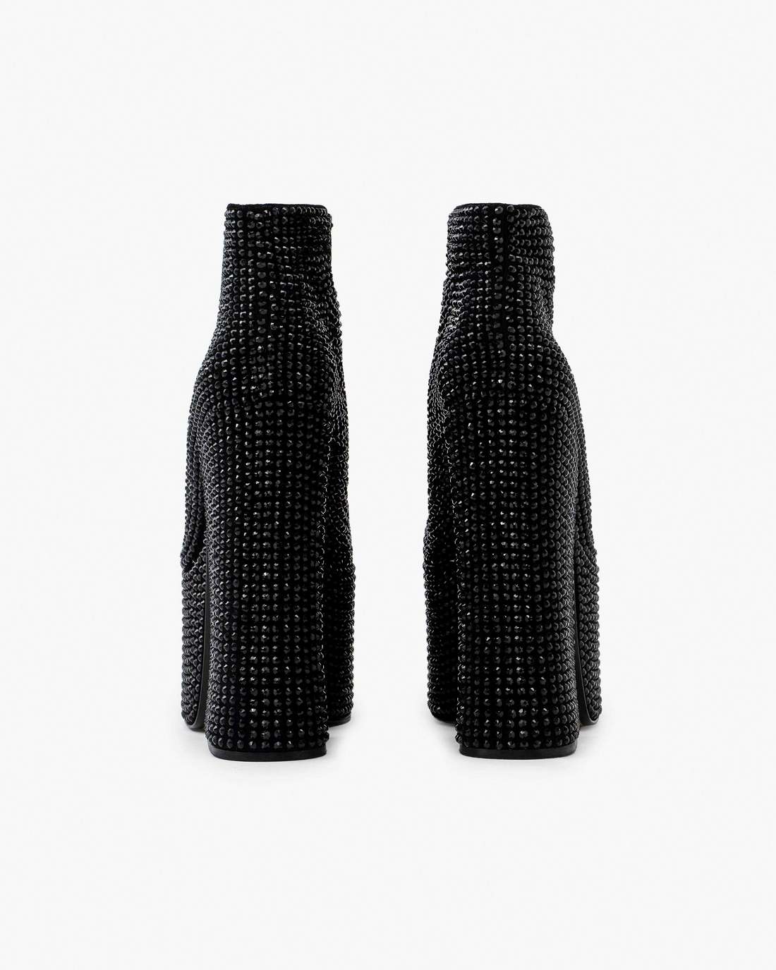 Marc Jacobs The Rhinestone Kiki Ankle Boot Black/Black SHOES