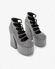 Marc Jacobs The Rhinestone Kiki Ankle Boot Black/Crystal SHOES
